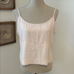 Y2K Vintage Blush Pink Beaded Sleeveless Top size 14